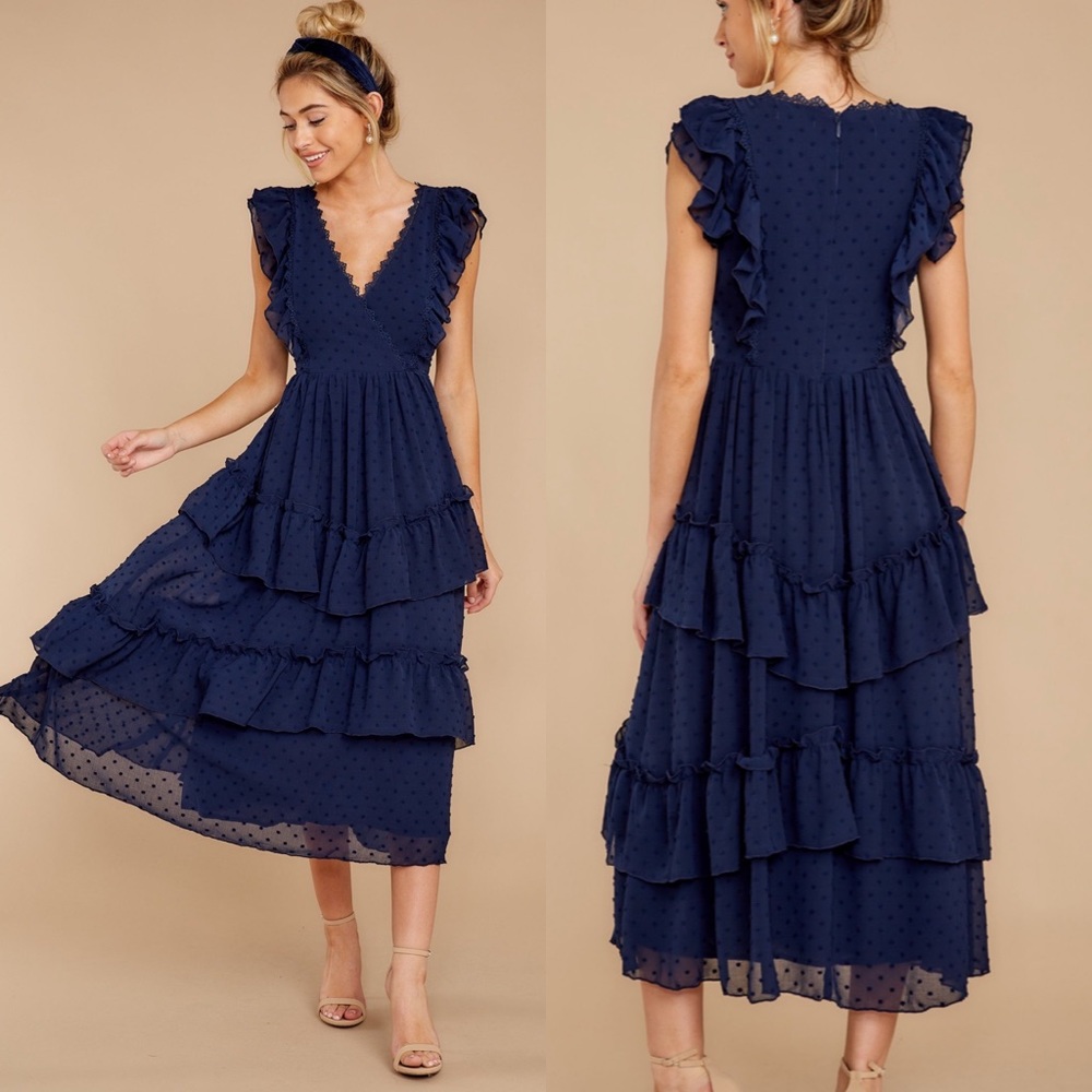 Draw The Eye Navy Midi Dress